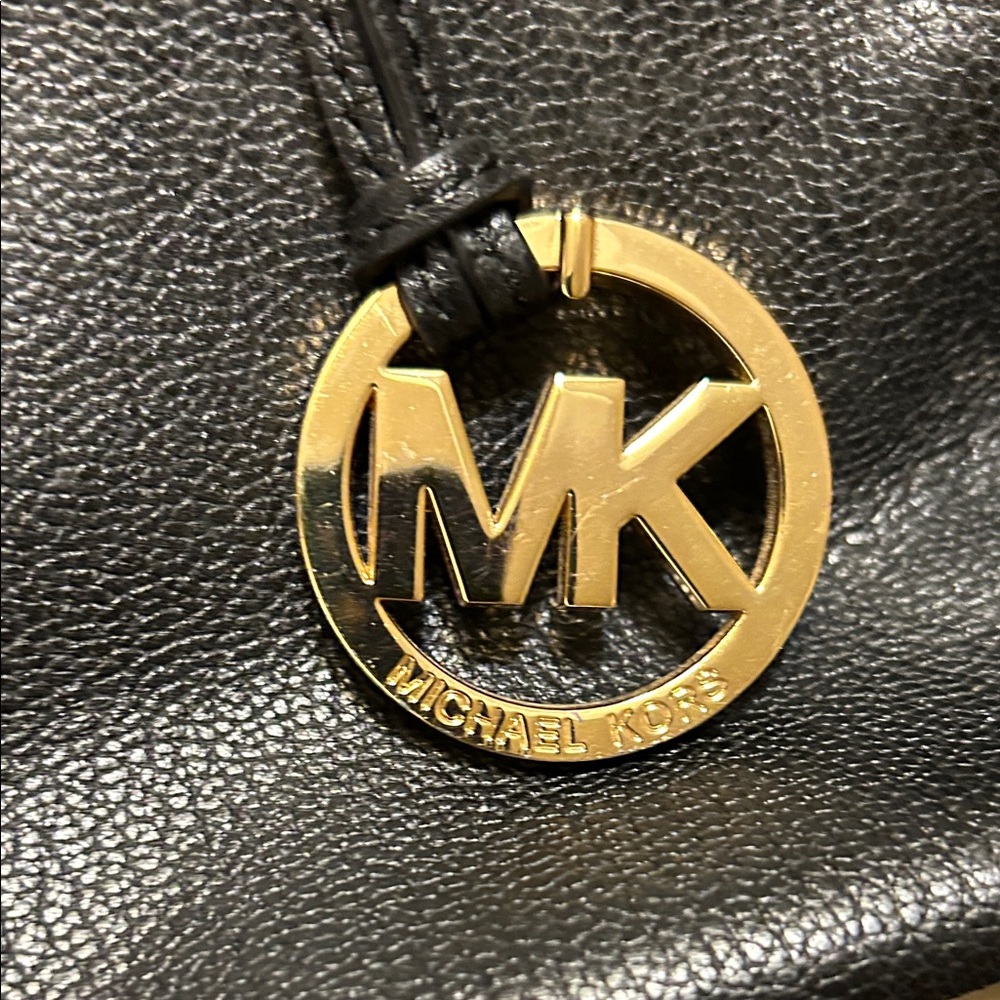 MICHAEL Michael Kors Black Satchel with Gold Accents - Picture 2 of 12